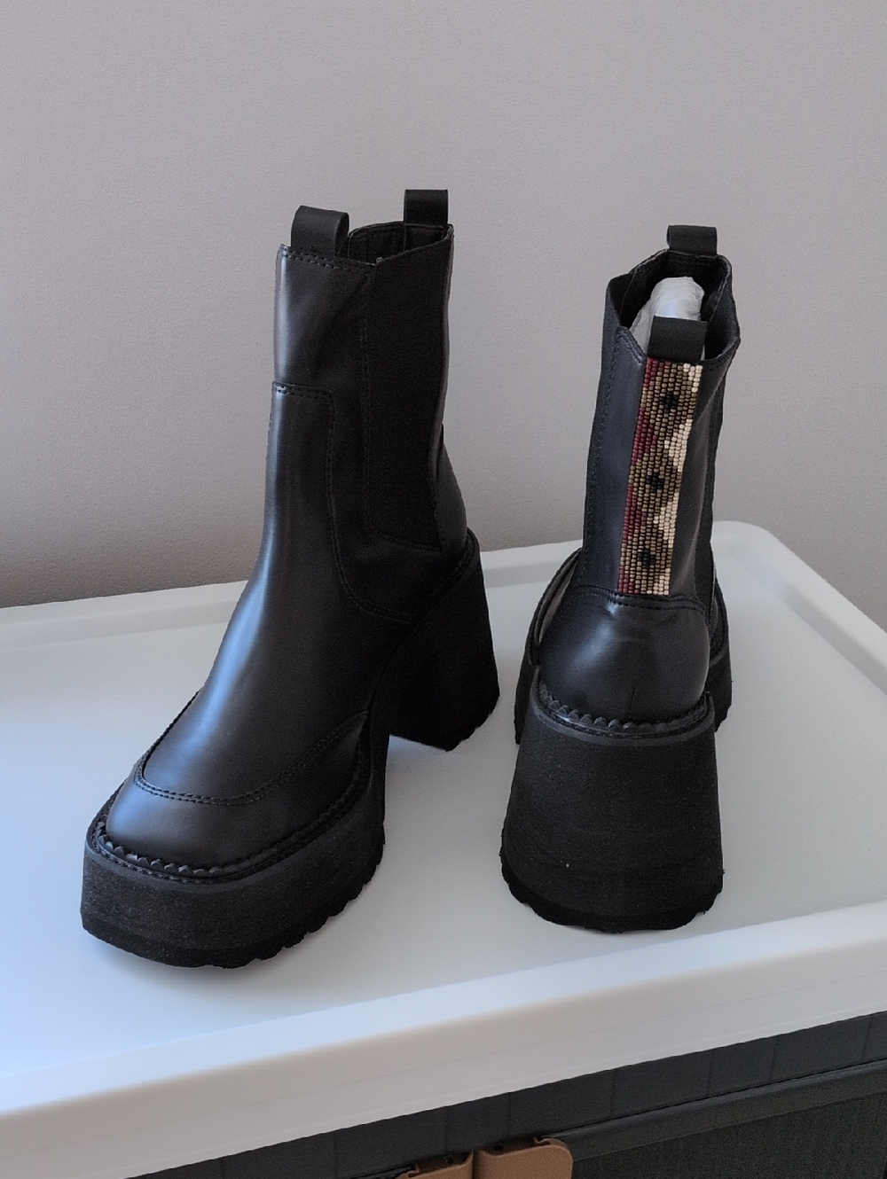 Farm Rio Women Block Heel Chelsea Boots Shoes Black US 10